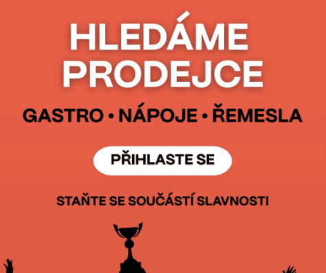Hledáme prodejce gastro, nápoje, řemesla
